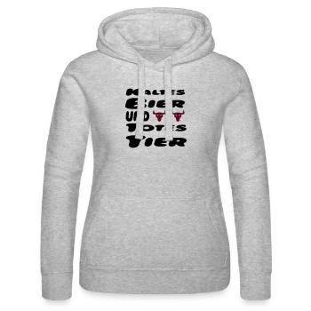 kaltes_bier_und_totes_tier - Women’s Hooded Sweater by Russell - heather grey - Front - Marisol (170cm)