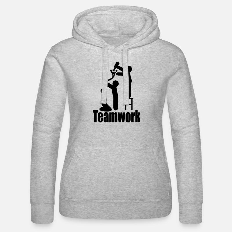 teamwork beer - Women’s Hooded Sweater by Russell - heather grey