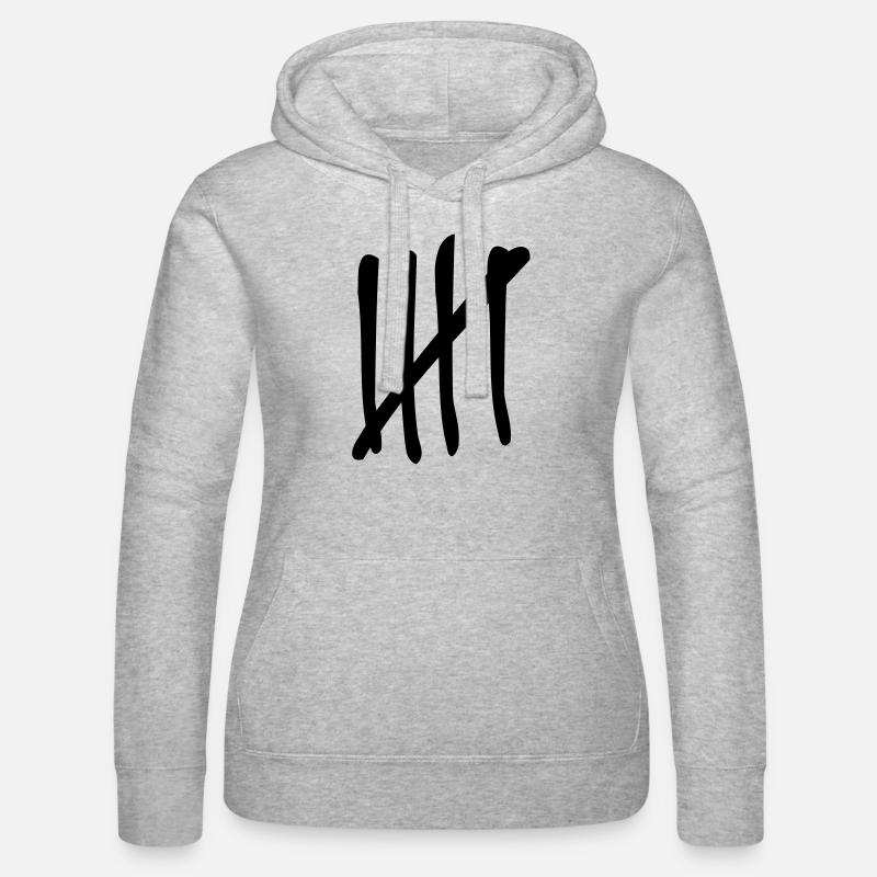 5 coups - Sweat à capuche Russell Femme - gris chiné