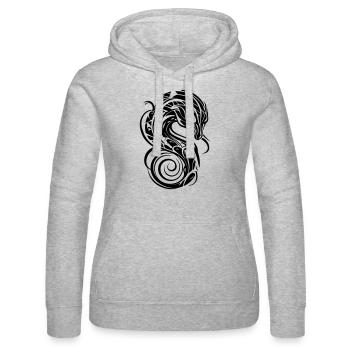 Schlangenkopf Drachen Tribal - Frauen Kapuzen Sweater von Russell - Grau meliert - Vorne - Marisol (170cm)