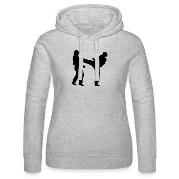 taekwondo kickers 1c - Women’s Hooded Sweater by Russell - heather grey - Front - Marisol (170cm)