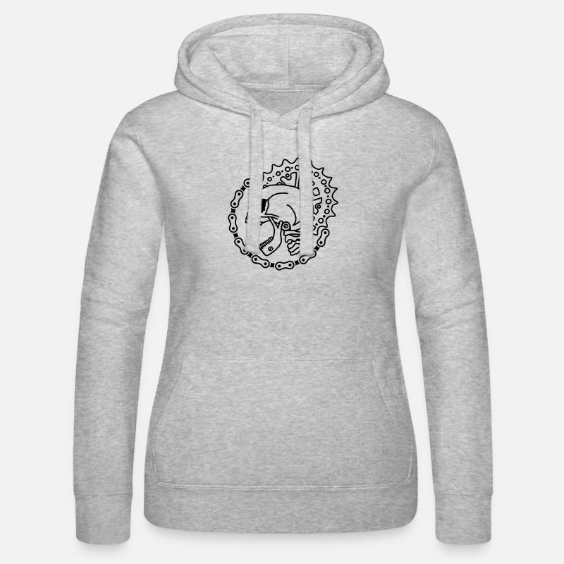 Skull Chain Punk - Black - Frauen Kapuzen Sweater von Russell - Grau meliert