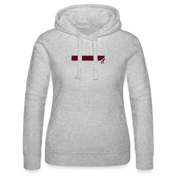 Climber - Women’s Hooded Sweater by Russell - heather grey - Front - Marisol (170cm)