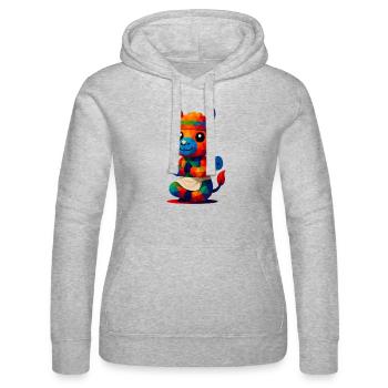 WPAP Polygon Kawaii Stil Tiere Baby Alpaka Yoga - Frauen Kapuzen Sweater von Russell - Grau meliert - Vorne - Marisol (170cm)