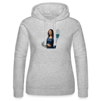 Mona Lisa surf babe - Sweat à capuche Russell Femme - gris chiné - Devant - Marisol (170cm)