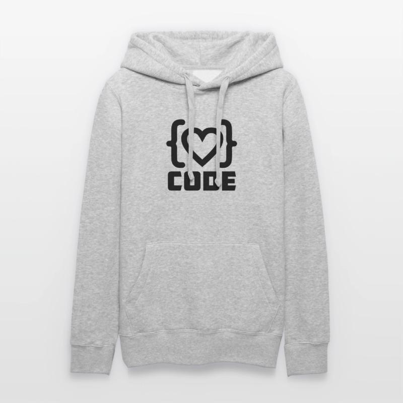 Herzprogrammierer Code Logo mit Text CODE Frauen Kapuzen Sweater von Russell