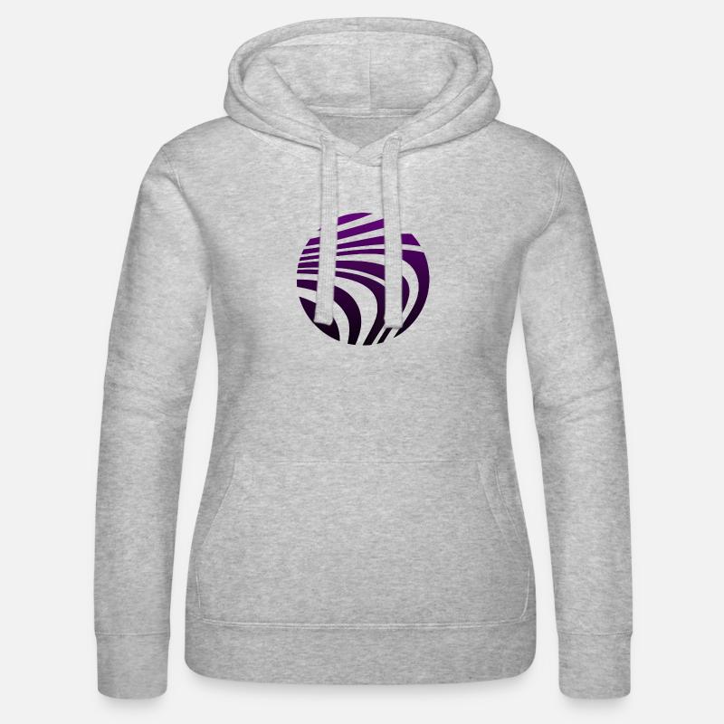 Psychedelic Pattern Violet Gradient - Women’s Hooded Sweater by Russell - heather grey