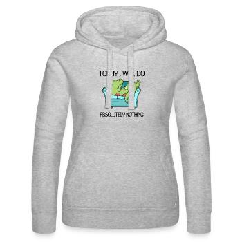Grappig gezegde, grappige gezegden - Vrouwenhoodie van Russell - grijs gemêleerd - Voor - Marisol (170cm)