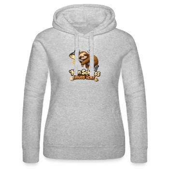 Faultier Nen Scheiß muss ich Spruch Homeoffice - Frauen Kapuzen Sweater von Russell - Grau meliert - Vorne - Marisol (170cm)