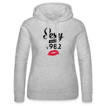Sexy Since 1982 - Frauen Kapuzen Sweater von Russell - Grau meliert - Vorne - Marisol (170cm)