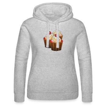 Cakes - Women’s Hooded Sweater by Russell - heather grey - Front - Marisol (170cm)