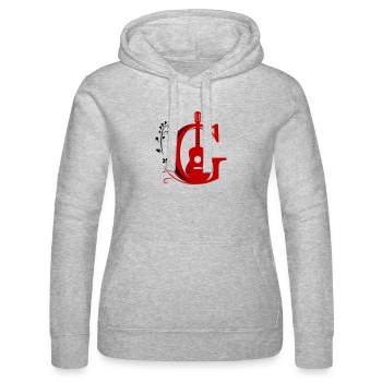 Initiale c mit  Gitarre  - Frauen Kapuzen Sweater von Russell - Grau meliert - Vorne - Marisol (170cm)