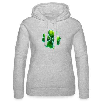 Vierblättriges Kleeblatt - Frauen Kapuzen Sweater von Russell - Grau meliert - Vorne - Marisol (170cm)