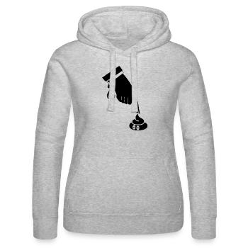 boss blak - Women’s Hooded Sweater by Russell - heather grey - Front - Marisol (170cm)
