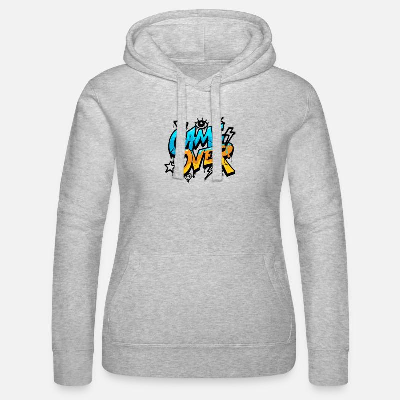 Game Over Conception de style graffiti - Sweat à capuche Russell Femme - gris chiné