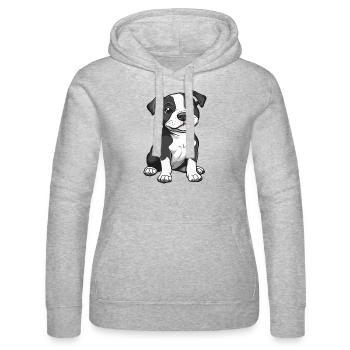 Pitbul Terrier Chien Bande Dessinée Mignon Fosse - Sweat à capuche Russell Femme - gris chiné - Devant - Marisol (170cm)