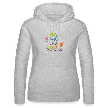 Blumenmotiv Glücklich Naturdesign - Frauen Kapuzen Sweater von Russell - Grau meliert - Vorne - Marisol (170cm)