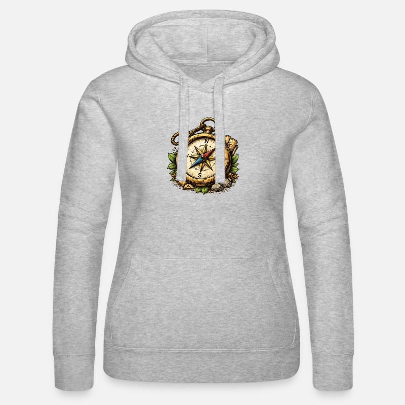 Aventure Compass - Sweat à capuche Russell Femme - gris chiné