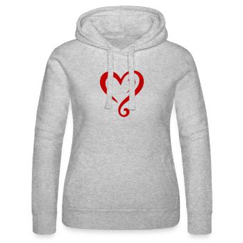 Herz Symbol - Frauen Kapuzen Sweater von Russell - Grau meliert - Vorne - Marisol (170cm)