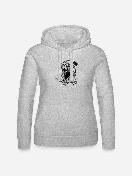 Shar-Pei - Sweat à capuche Russell Femme - gris chiné