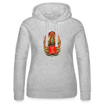 Fire Og Kush - Frauen Kapuzen Sweater von Russell - Grau meliert - Vorne - Marisol (170cm)