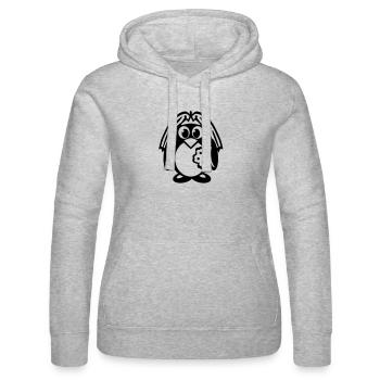 penguin bride - Women’s Hooded Sweater by Russell - heather grey - Front - Marisol (170cm)