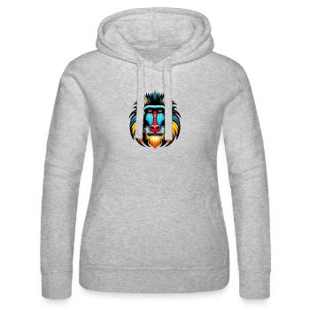 Singe mandrill - Sweat à capuche Russell Femme - gris chiné - Devant - Marisol (170cm)