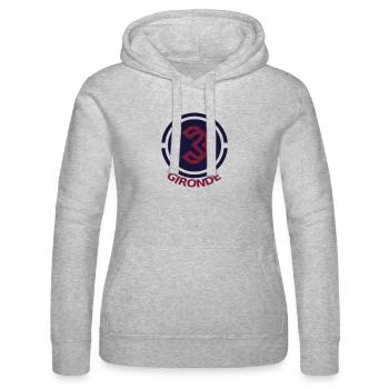 Circular emblem Gironde 33 - Women’s Hooded Sweater by Russell - heather grey - Front - Marisol (170cm)
