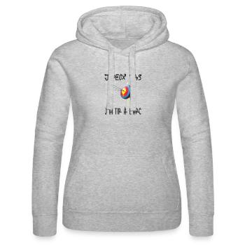 j'peux pas j'ai tir a l'arc - Sweat à capuche Russell Femme - gris chiné - Devant - Marisol (170cm)