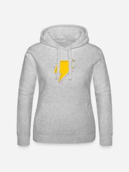 Dynamic Ray in Yellow and Black - Women’s Hooded Sweater by Russell - heather grey