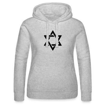 Étoile de David en noir - Sweat à capuche Russell Femme - gris chiné - Devant - Marisol (170cm)