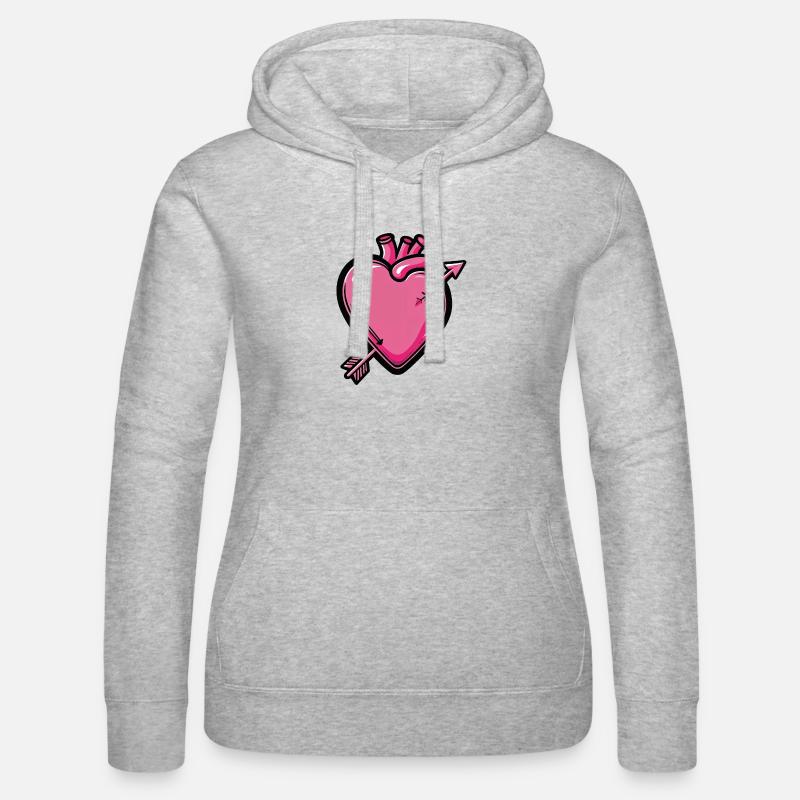 Heart Arrow Comic Pink - Felpa con cappuccio da donnadi Russell - grigio melange