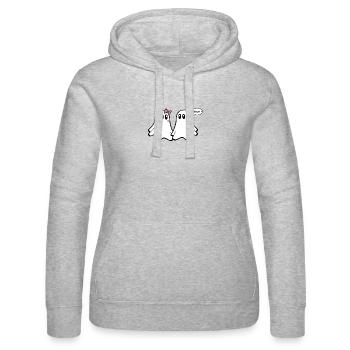 Ghost T-Shirt - Funny Couples 04 - Women’s Hooded Sweater by Russell - heather grey - Front - Marisol (170cm)