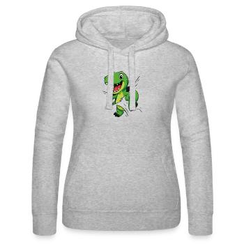 Comic Dino – Für kleine Forscher & Entdecker - Frauen Kapuzen Sweater von Russell - Grau meliert - Vorne - Marisol (170cm)