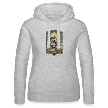 Majestätischer Gecko - Frauen Kapuzen Sweater von Russell - Grau meliert - Vorne - Marisol (170cm)