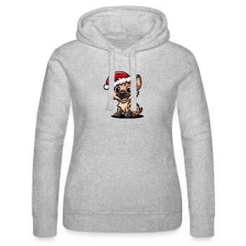 Hyäne Weihnachten - Frauen Kapuzen Sweater von Russell - Grau meliert - Vorne - Marisol (170cm)