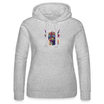 Schottisches Hochlandrind Highland Cattle - Frauen Kapuzen Sweater von Russell - Grau meliert - Vorne - Marisol (170cm)