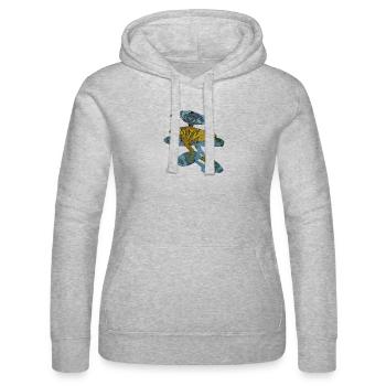 Blue mushrooms - Women’s Hooded Sweater by Russell - heather grey - Front - Marisol (170cm)