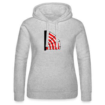 Auvents Marquis rayés rouges blancs - Sweat à capuche Russell Femme - gris chiné - Devant - Marisol (170cm)