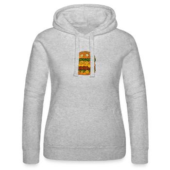 Florales Sandwich-Design, Burger-Liebhaber - Frauen Kapuzen Sweater von Russell - Grau meliert - Vorne - Marisol (170cm)