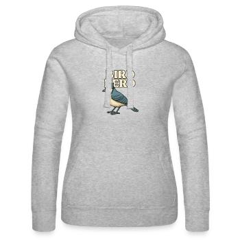 Bird Nerd Motif 2 - Women’s Hooded Sweater by Russell - heather grey - Front - Marisol (170cm)