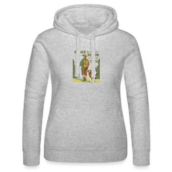 JÄGER NATUR IM HERZ - Frauen Kapuzen Sweater von Russell - Grau meliert - Vorne - Marisol (170cm)