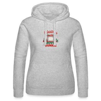 Christmas Movie Junkie Nostalgisches TV-Design - Frauen Kapuzen Sweater von Russell - Grau meliert - Vorne - Marisol (170cm)