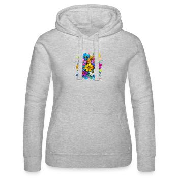 Farbige Wasserblumen-Bouquet - Frauen Kapuzen Sweater von Russell - Grau meliert - Vorne - Marisol (170cm)