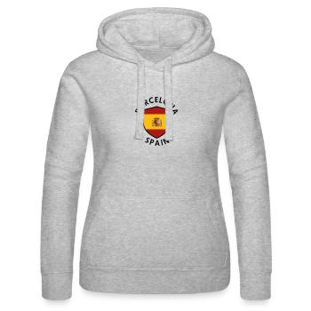 Bouclier de Barcelone dans un drapeau coloré - Sweat à capuche Russell Femme - gris chiné - Devant - Marisol (170cm)