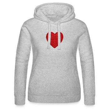 Herz im bestickten Look (gedruckt) - Frauen Kapuzen Sweater von Russell - Grau meliert - Vorne - Marisol (170cm)