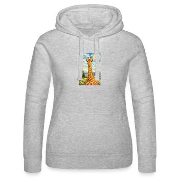 Giraffe im Sternennacht-Stil - Frauen Kapuzen Sweater von Russell - Grau meliert - Vorne - Marisol (170cm)