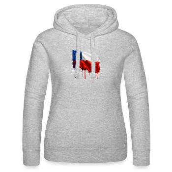 Chile Flagge Tropfende Farbfläche - Frauen Kapuzen Sweater von Russell - Grau meliert - Vorne - Marisol (170cm)