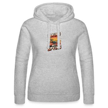 Drohne Fliegen Nicht Spionieren Sonnenuntergang - Frauen Kapuzen Sweater von Russell - Grau meliert - Vorne - Marisol (170cm)