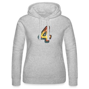 4 Zahl Bunt - Frauen Kapuzen Sweater von Russell - Grau meliert - Vorne - Marisol (170cm)